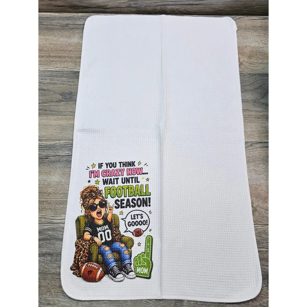 Football Mom Kitchen Towel Funny Football Season Game Day Decor